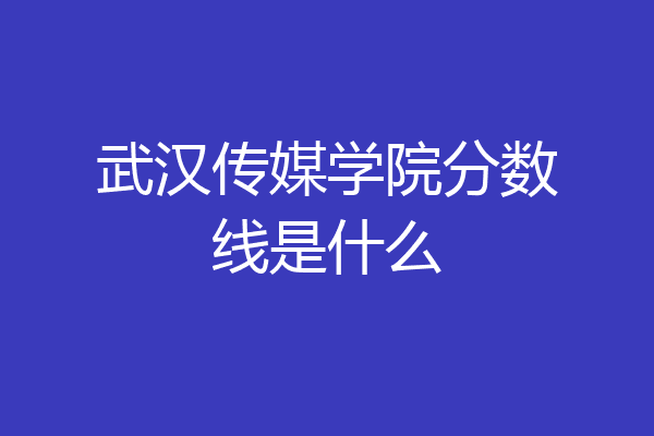 武汉传媒学院分数线是什么