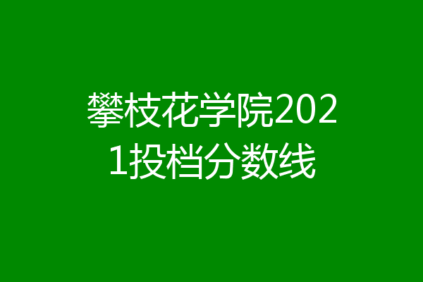 2021攀枝花学院二本线图片