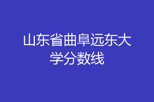 山东省曲阜远东大学分数线