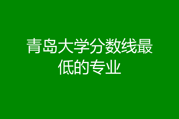 青岛大学分数线最低的专业