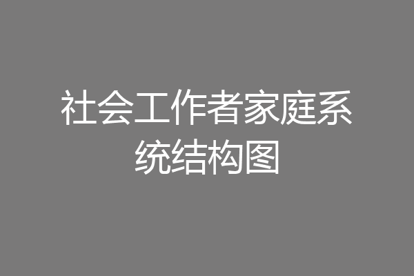 社会工作者家庭系统结构图