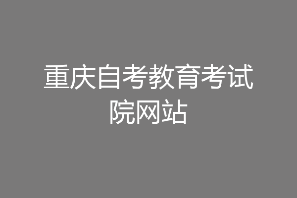 重庆自考教育考试院网站