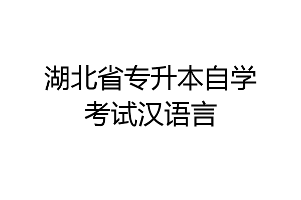 湖北省专升本自学考试汉语言