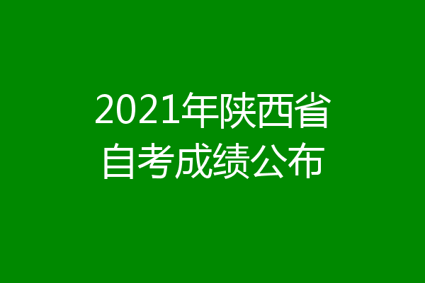 2021年陕西省自考成绩公布