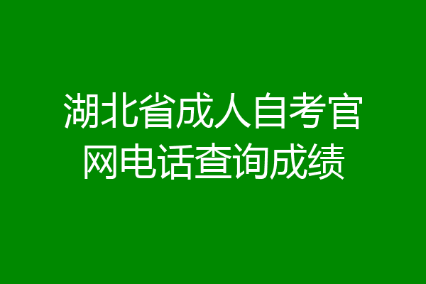 湖北省成人自考官网电话查询成绩