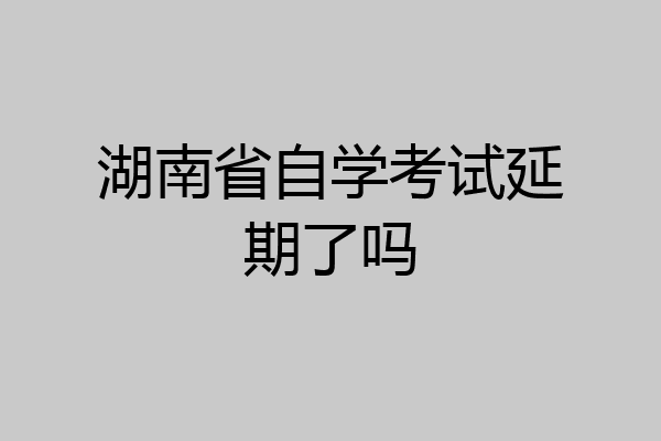湖南省自学考试延期了吗