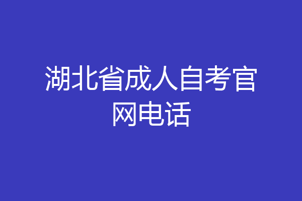 湖北省成人自考官网电话