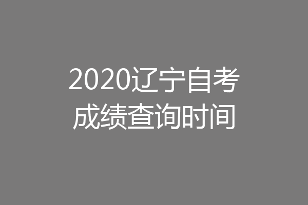 2020辽宁自考成绩查询时间