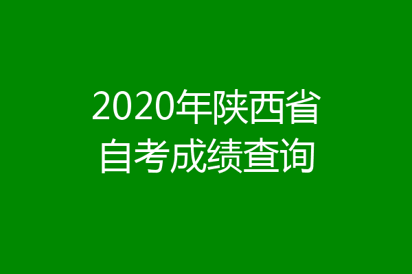 2020年陕西省自考成绩查询