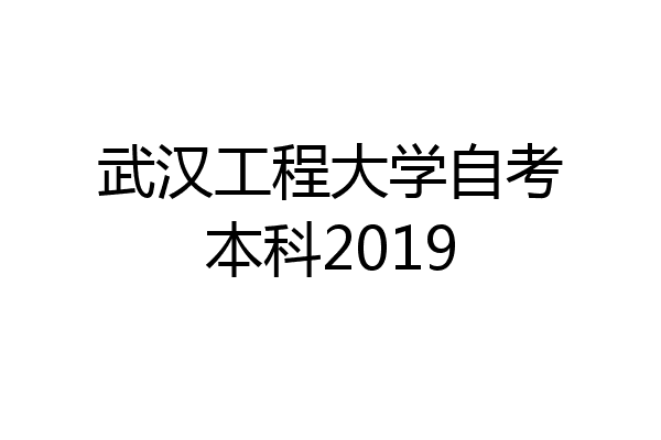武汉工程大学自考本科2019