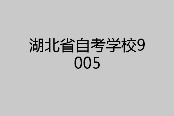 湖北省自考学校9005