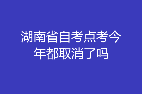 湖南省自考点考今年都取消了吗