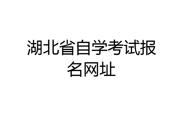 湖北省自学考试报名网址