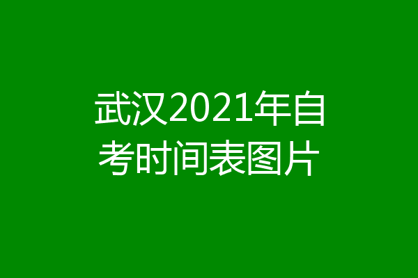 武汉2021年自考时间表图片
