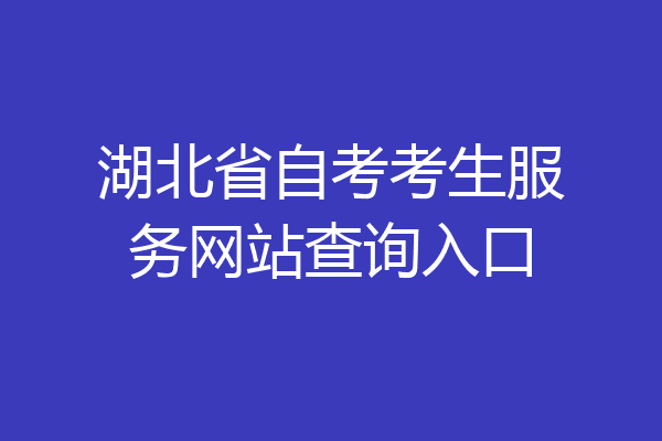 湖北省自考考生服务网站查询入口