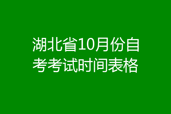 湖北省10月份自考考试时间表格