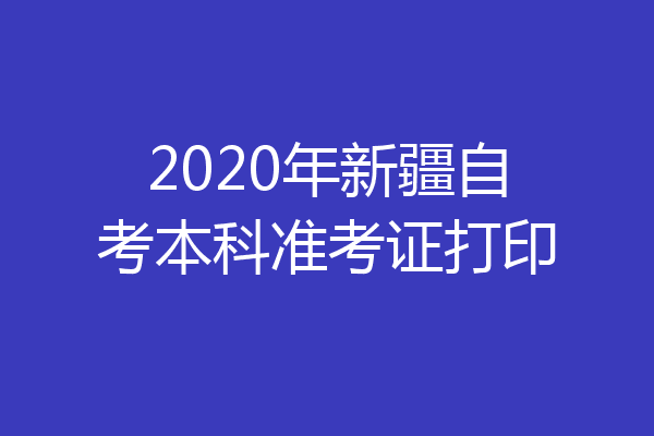 2020年新疆自考本科准考证打印