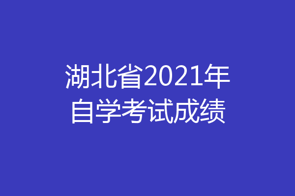湖北省2021年自学考试成绩