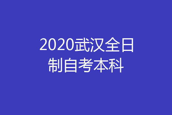 2020武汉全日制自考本科