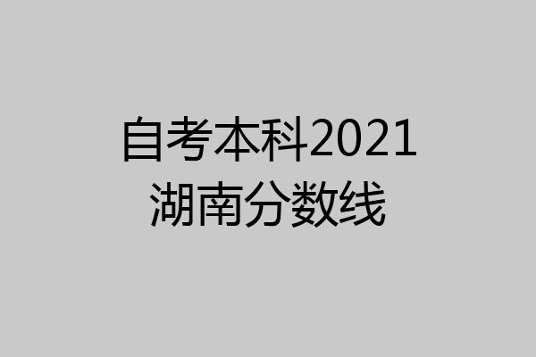 自考本科2021湖南分数线