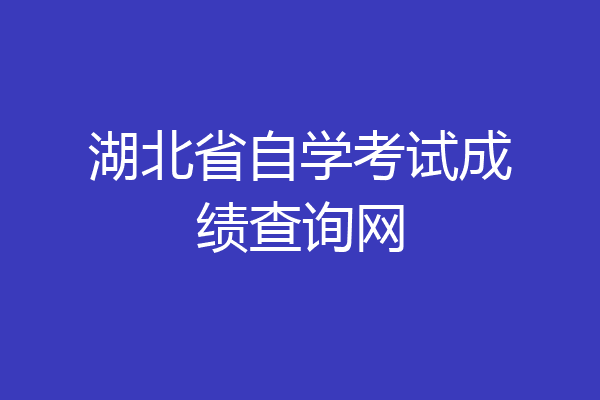 湖北省自学考试成绩查询网