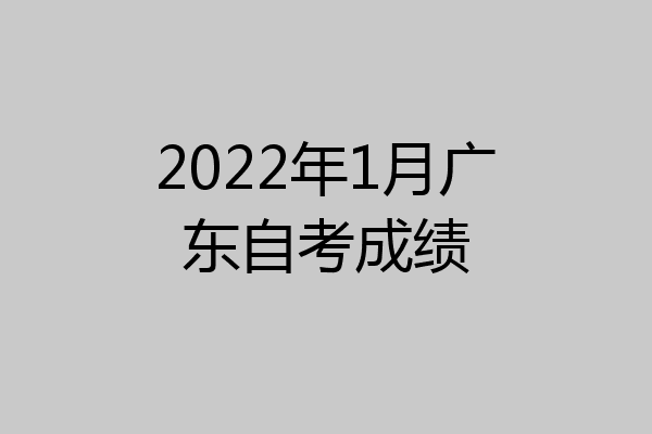 2022年1月广东自考成绩