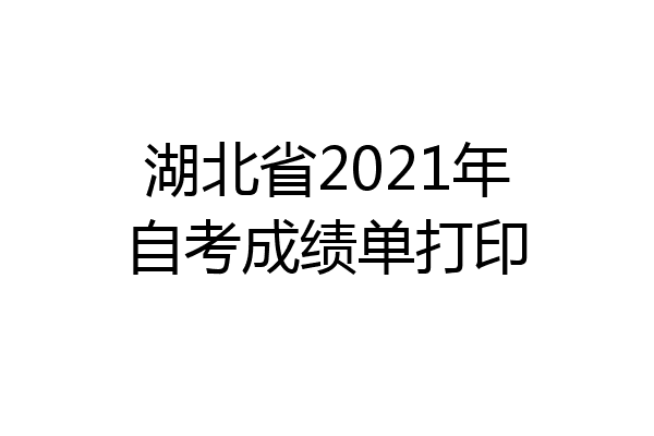 湖北省2021年自考成绩单打印