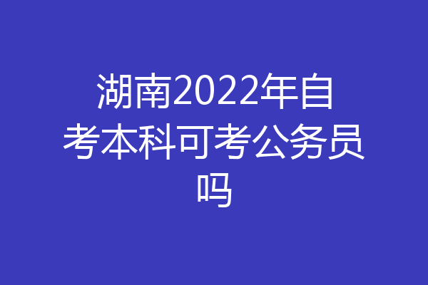湖南2022年自考本科可考公务员吗