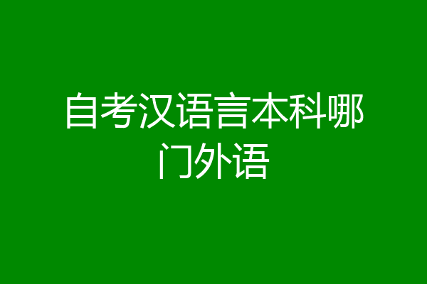 自考汉语言本科哪门外语