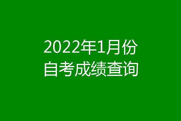 2022年1月份自考成绩查询
