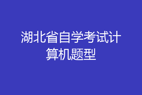 湖北省自学考试计算机题型