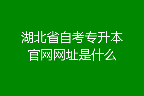 湖北省自考专升本官网网址是什么