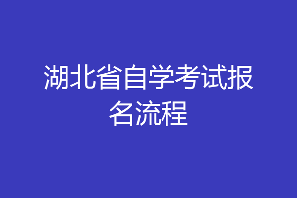 湖北省自学考试报名流程