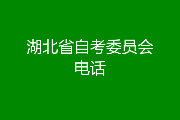 湖北省自考委员会电话