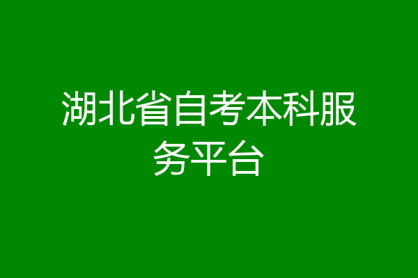 湖北省自考本科服务平台