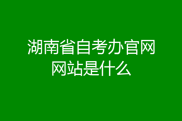 湖南省自考办官网网站是什么