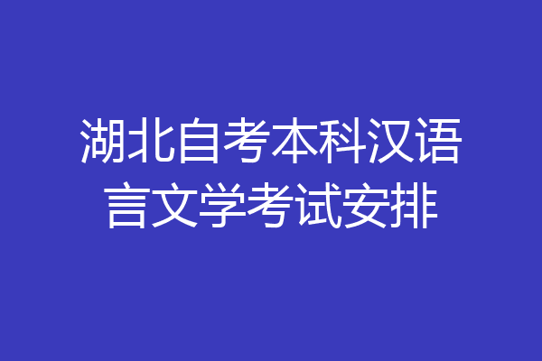 湖北自考本科汉语言文学考试安排