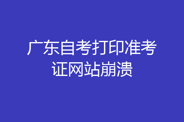 广东自考打印准考证网站崩溃