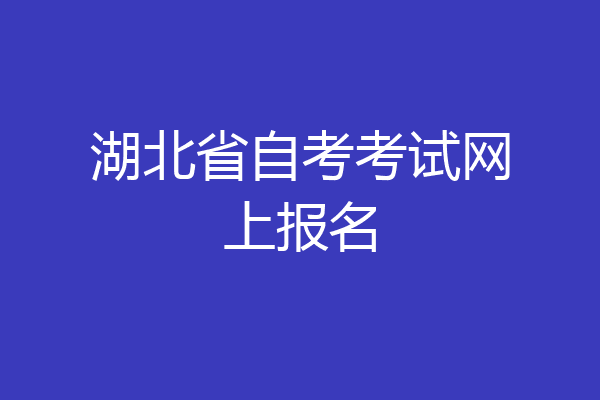 湖北省自考考试网上报名