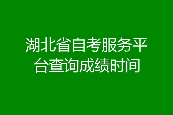 湖北省自考服务平台查询成绩时间