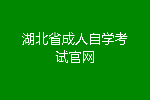 湖北省成人自学考试官网