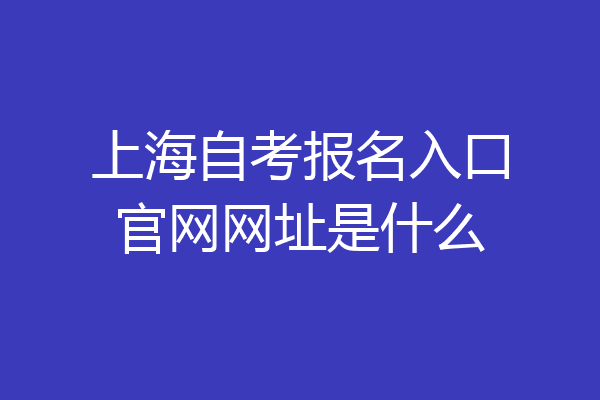上海自考报名入口官网网址是什么