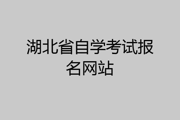 湖北省自学考试报名网站
