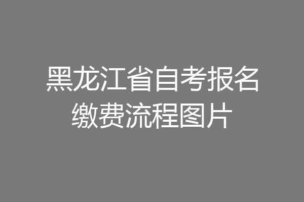 黑龙江省自考报名缴费流程图片