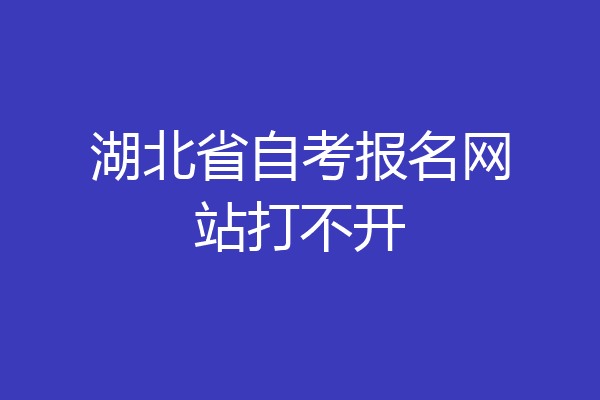 湖北省自考报名网站打不开