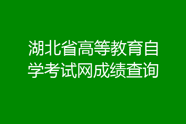 湖北省高等教育自学考试网成绩查询