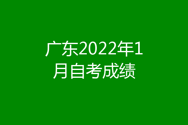 广东2022年1月自考成绩