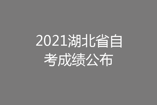 2021湖北省自考成绩公布
