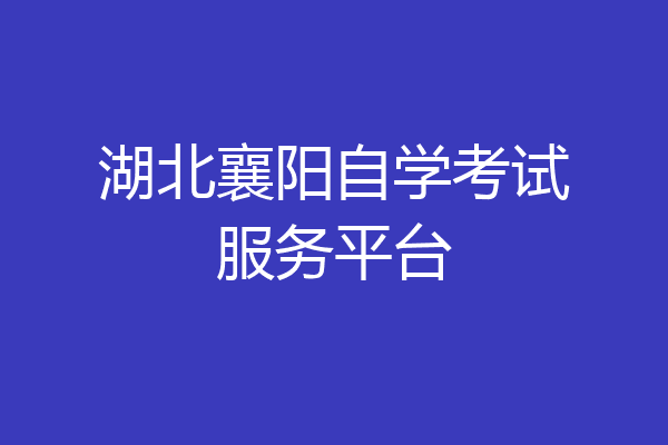 湖北襄阳自学考试服务平台
