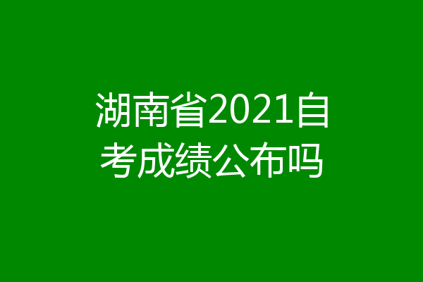 湖南省2021自考成绩公布吗